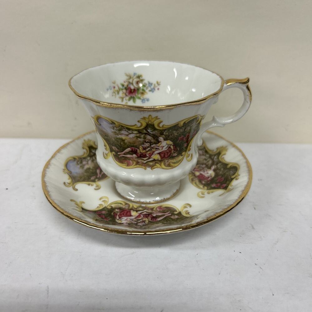 Vintage Paragon Chippendale B Love Story Cup & Saucer Teacup Fine Bone China